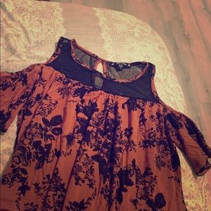 Orange off the shoulder shirt